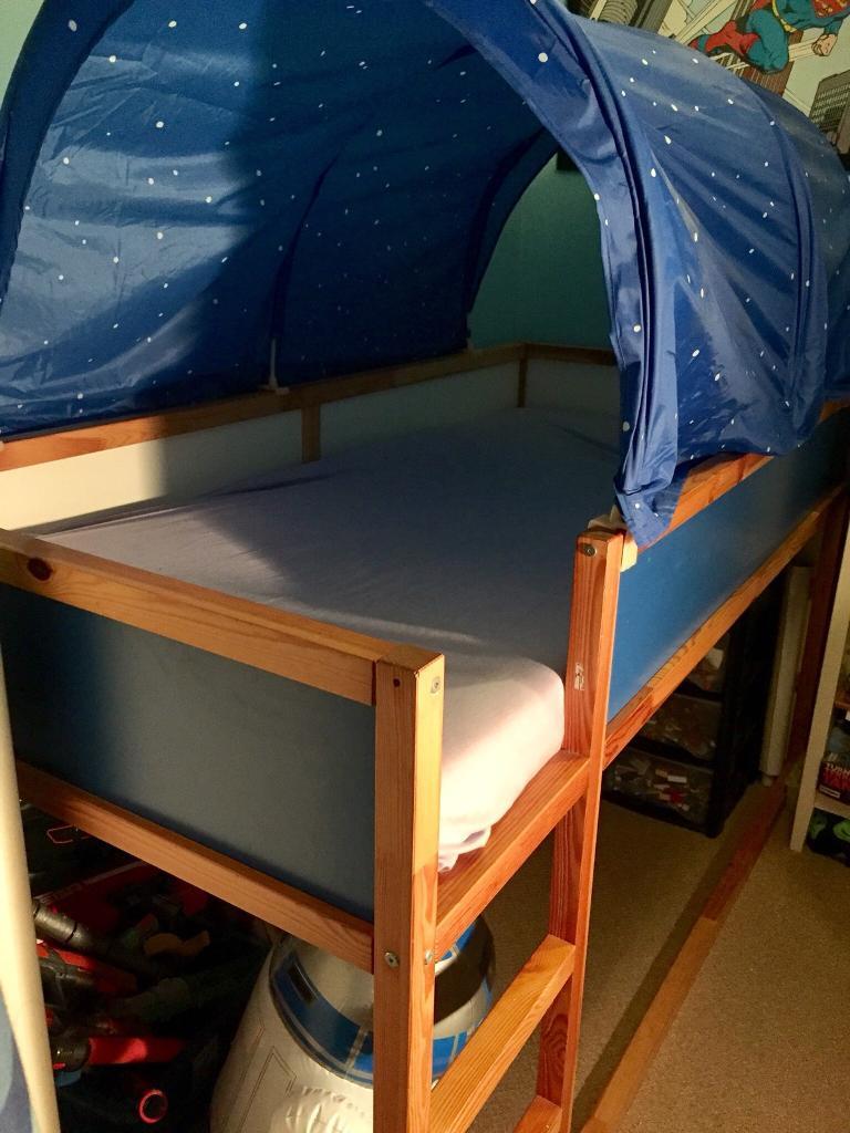 Ikea Kura Loft Cabin Reversible Bed with Canopy (mattress ...
