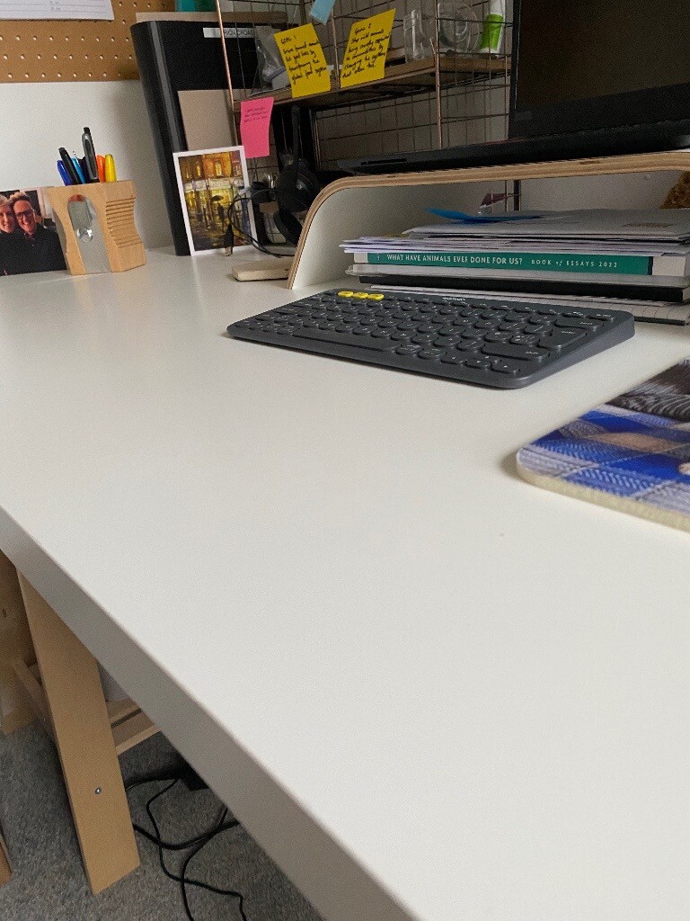 IKEA FINNVARD trestle with shelf x 2 & 1 X LINNMON Table Top Desk