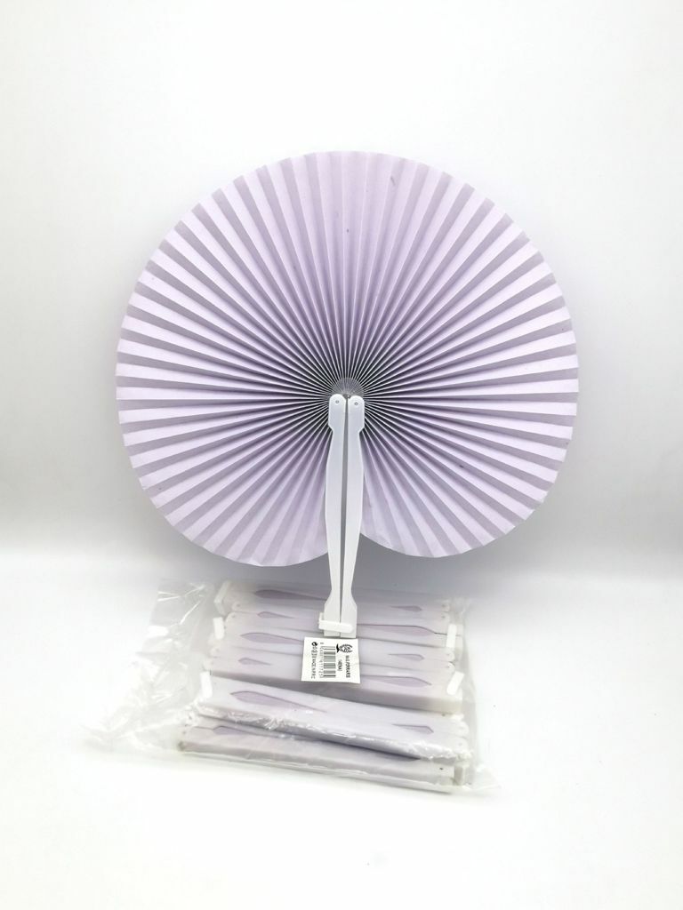 Set 12 Pezzi Ventaglio Bianco Tascabile Feste Matrimonio Caldo Estate sus