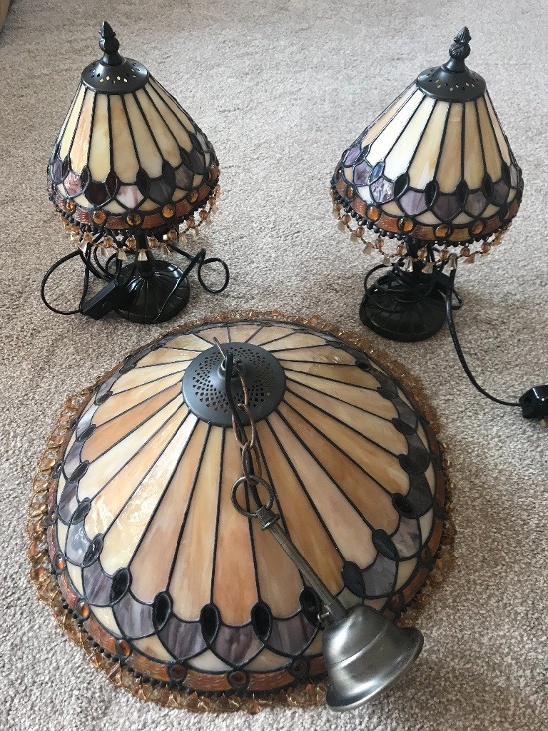 Tiffany light shade and matching lamps in Bournemouth, Dorset Gumtree