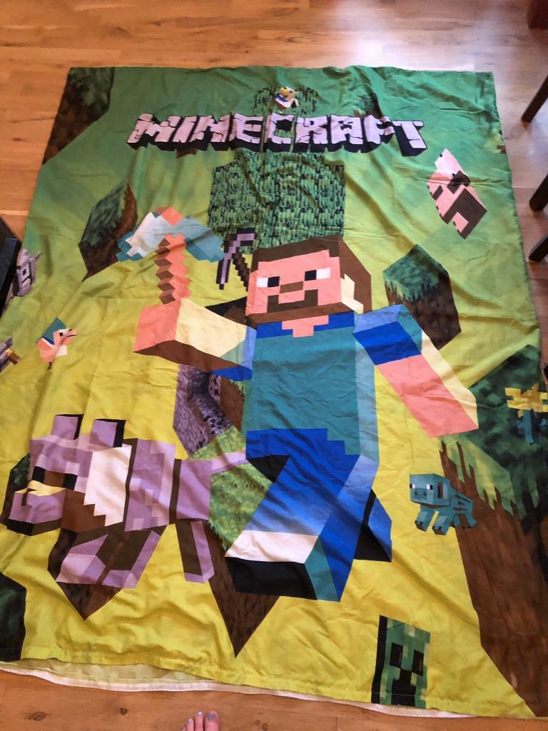 Minecraft Double Duvet Cover Pillowcases As New Condition In