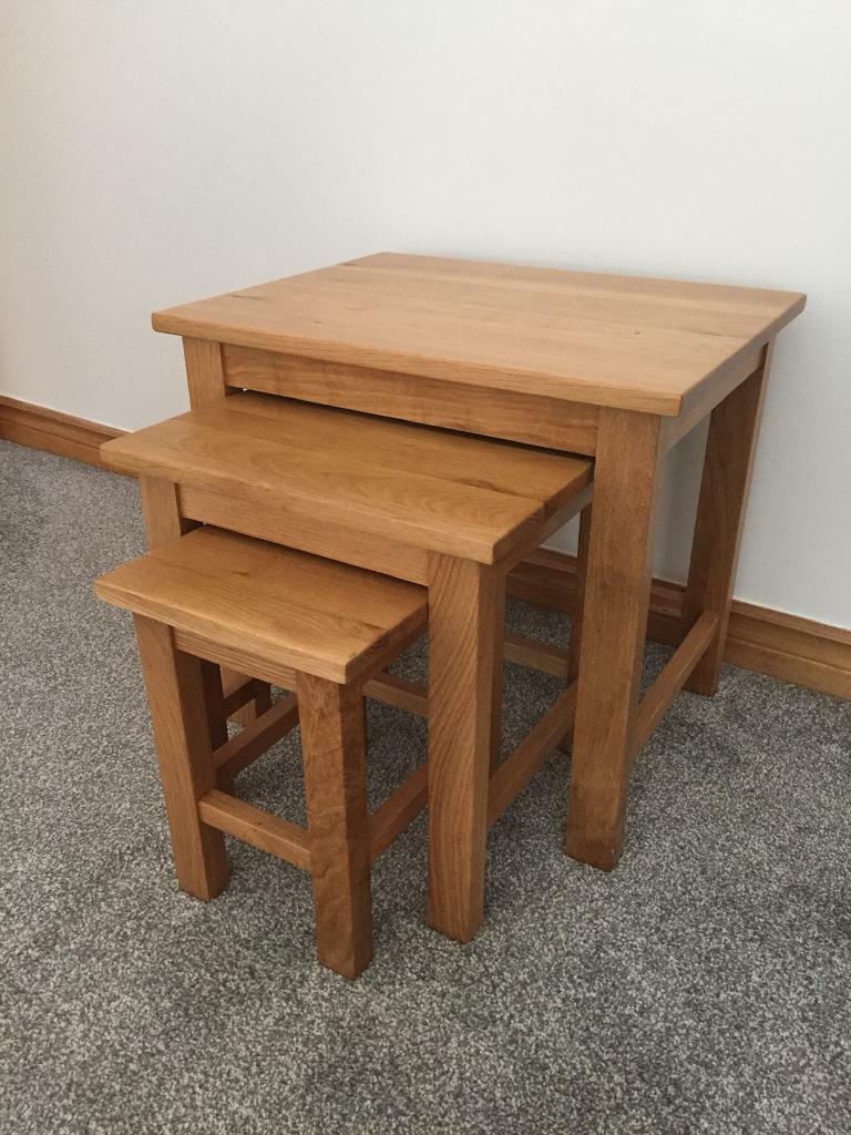 Solid oak nest of tables in Portlethen, Aberdeen Gumtree