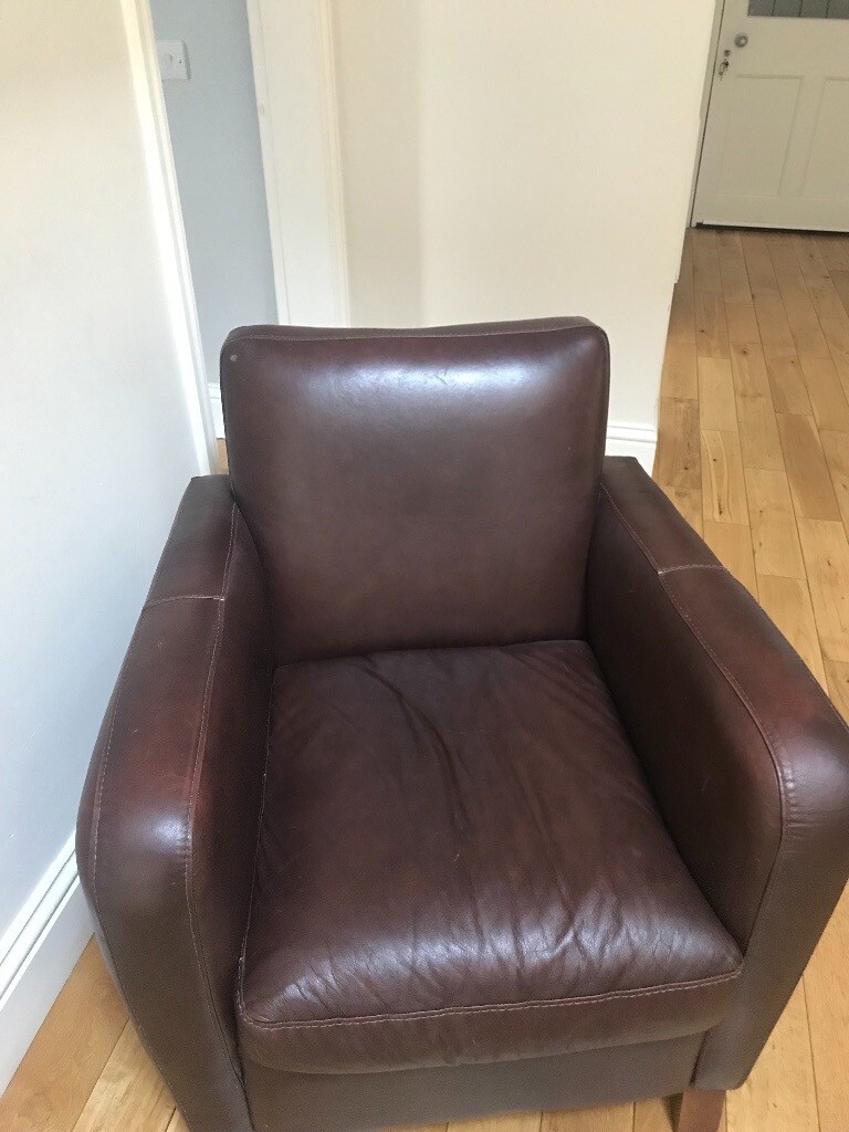 Brown leather armchair in Clarkston, Glasgow Gumtree