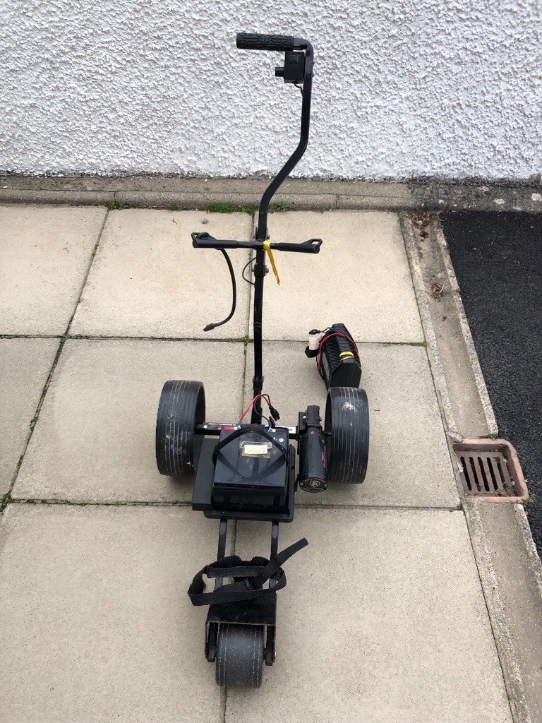Fraser electric golf trolley with battery. charger. Good condition. Has