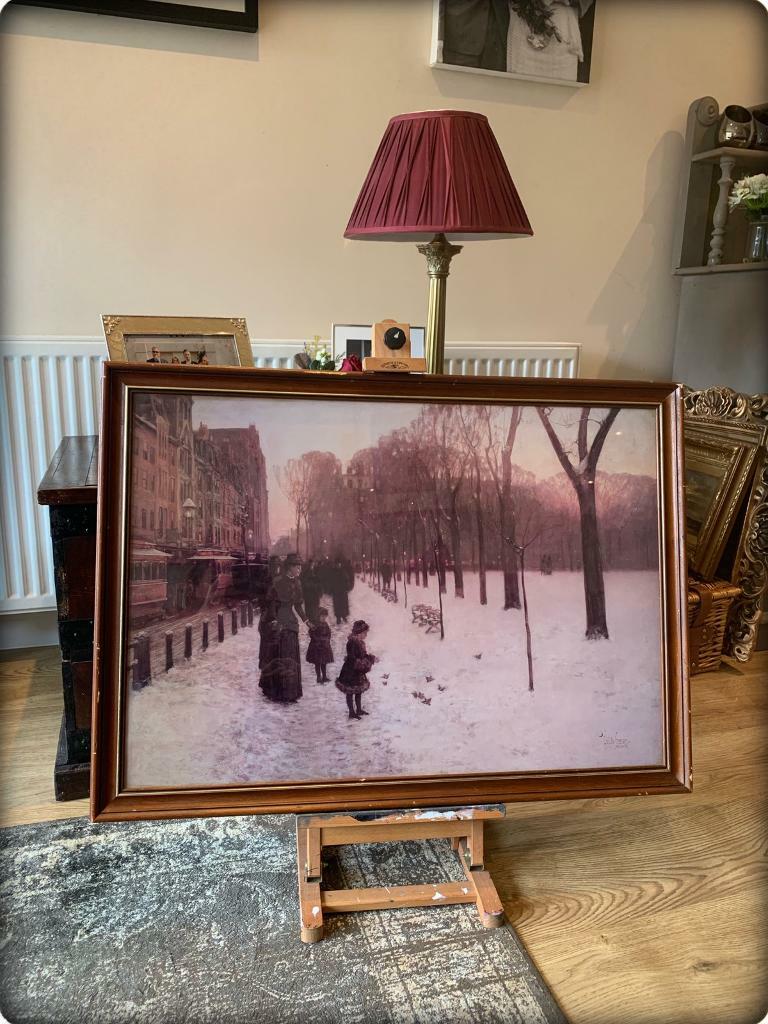 Large Framed Print Of The Painting At Dusk Boston Common At Twilight By Childe Hassam In Chertsey Surrey Gumtree