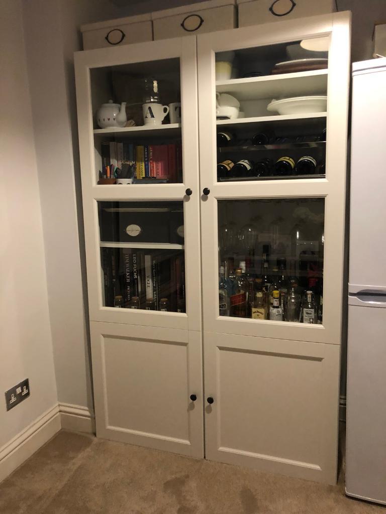 IKEA Besta Book case / Drinks Cabinet - Glass Doors - Great Condition ...