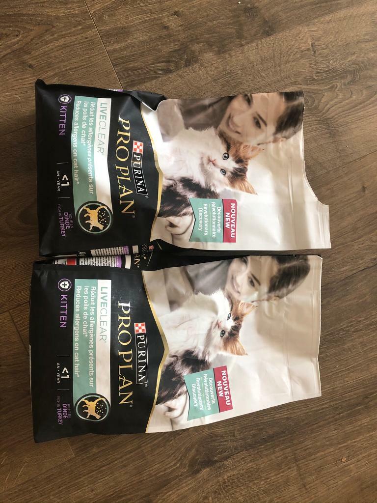 Purine Pro Plan Live Clear antiallergy kitten cat food 2 x 1.4kg bags in Bethnal Green