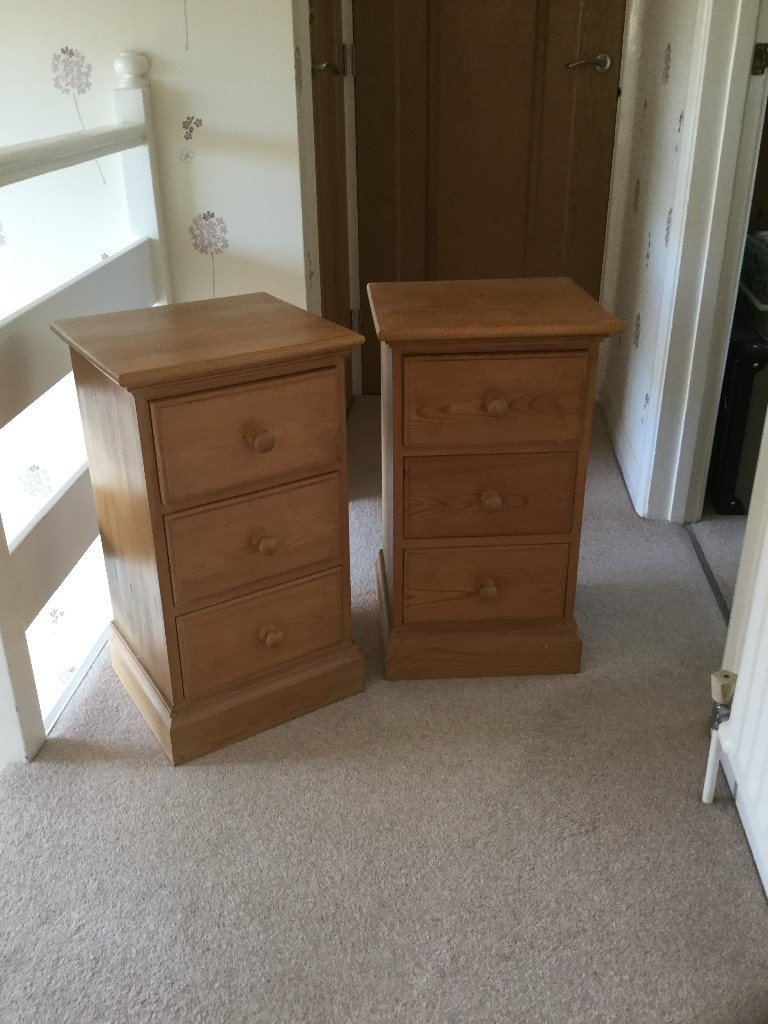 Solid Pine Waxed Bedside (x2) in Romsey, Hampshire Gumtree