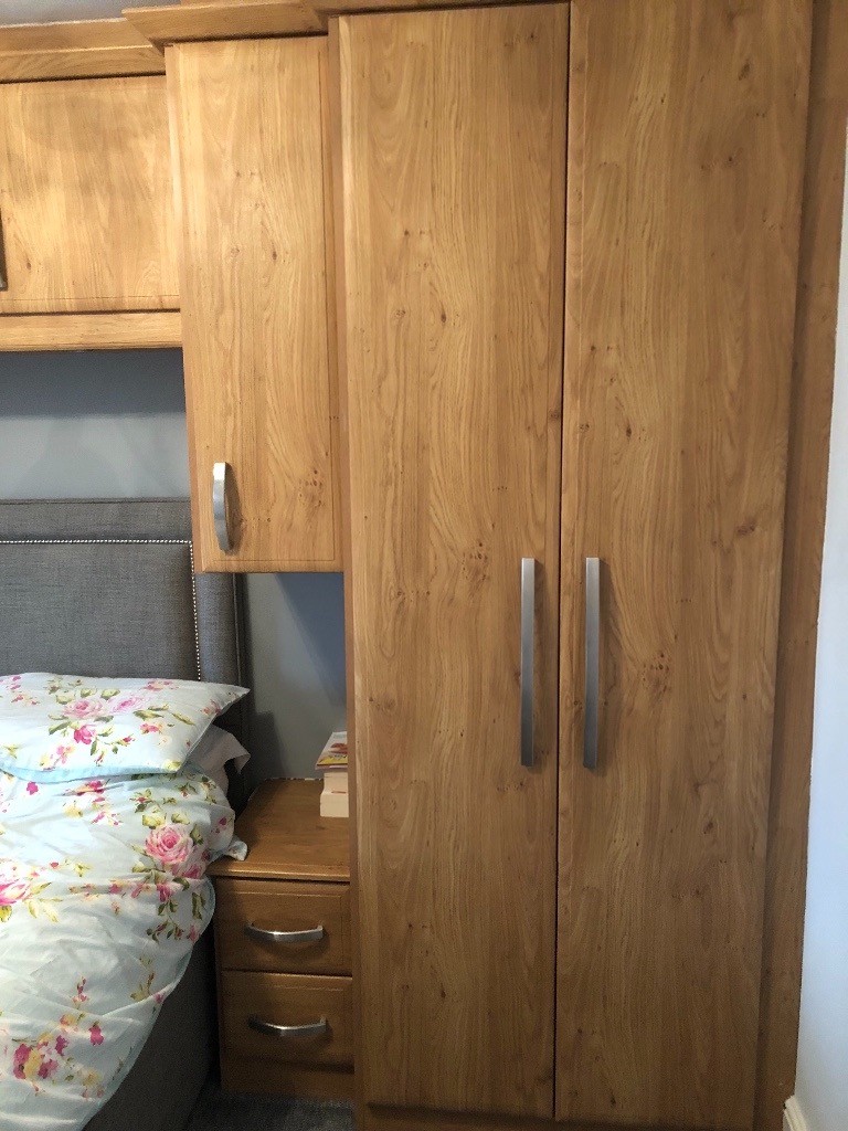 Used Fitted Wardrobe And Bedroom Furniture Birch Effect In Excellent