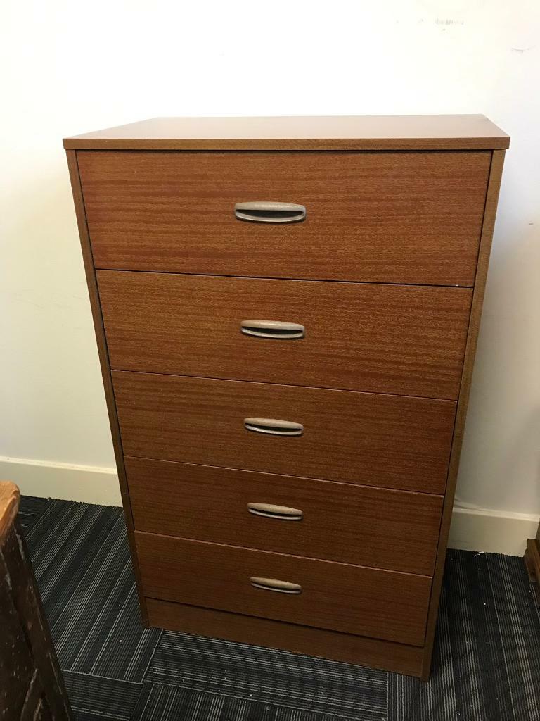 Vintage tall slim teak chest of drawers in Kirkintilloch, Glasgow