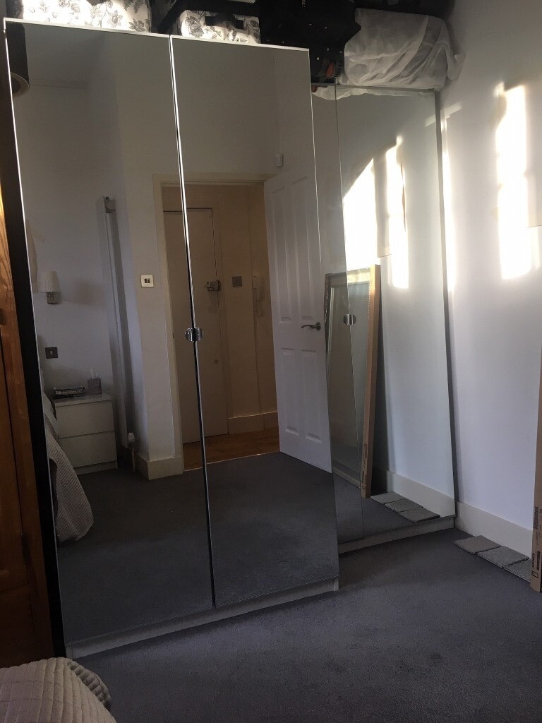 Ikea Pax Wardrobes White With Mirror Doors In Clapham London