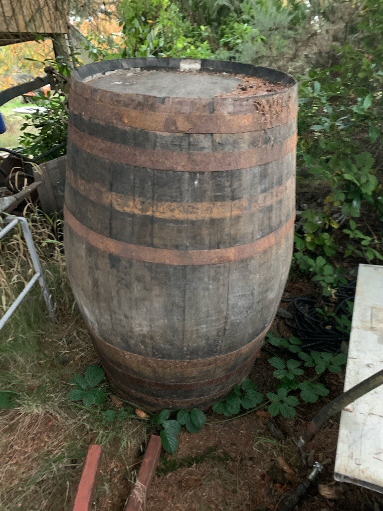 Large Oak Barrel, Perfect for a Garden Ornament, or furniture. | in