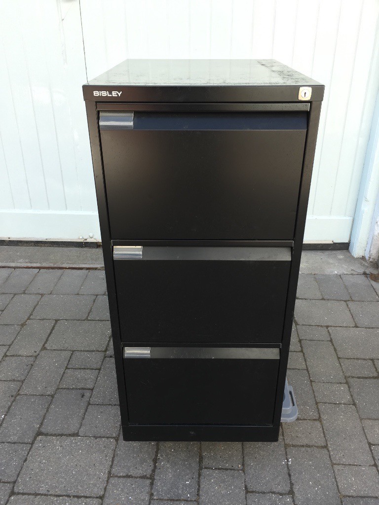 BISLEY 3 DRAWER FILING IN BLACK with keys in Hove, East