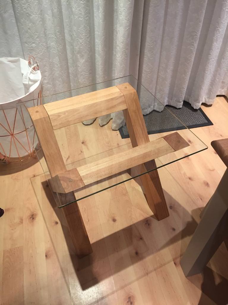 Solid oak glass side tables x2 in Woodley, Berkshire Gumtree