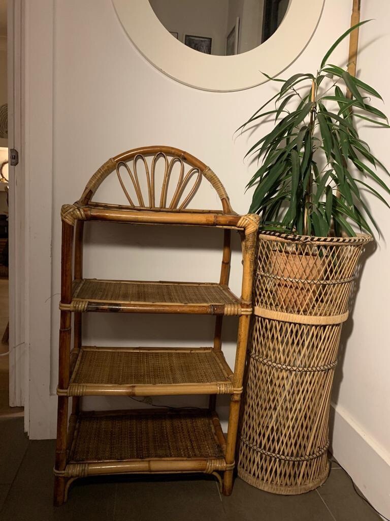 Vintage Bamboo Cane Shelving Unit 70s / 80s in Twickenham, London