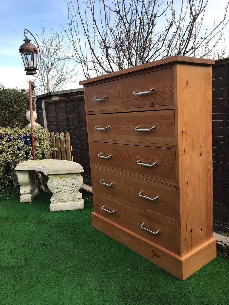 Pine chest of six drawers SOLID PLANKED PINE 🌲 in Poole, Dorset Gumtree