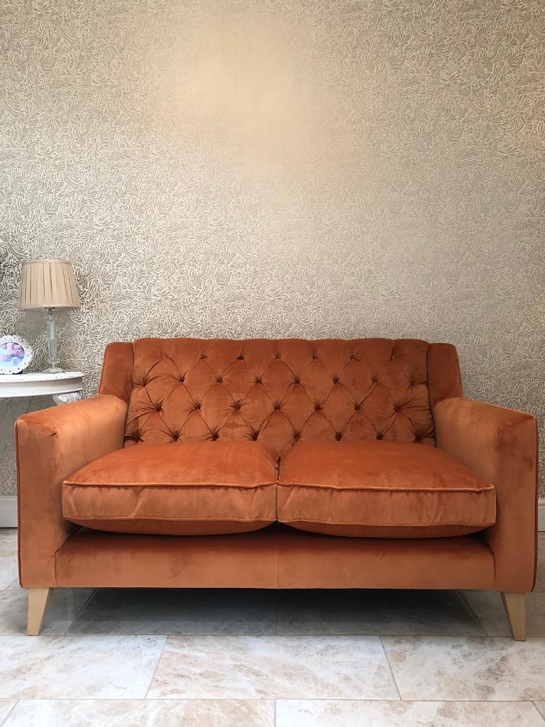 NEW Contemporary Burnt Orange Chesterfield 2 Seater Sofa | in Carlton ...