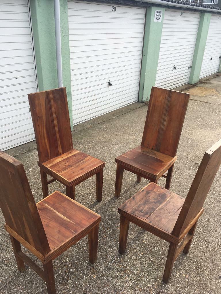 4 x sheesham Indian wood dining chairs, can deliver locally in Gosport, Hampshire Gumtree