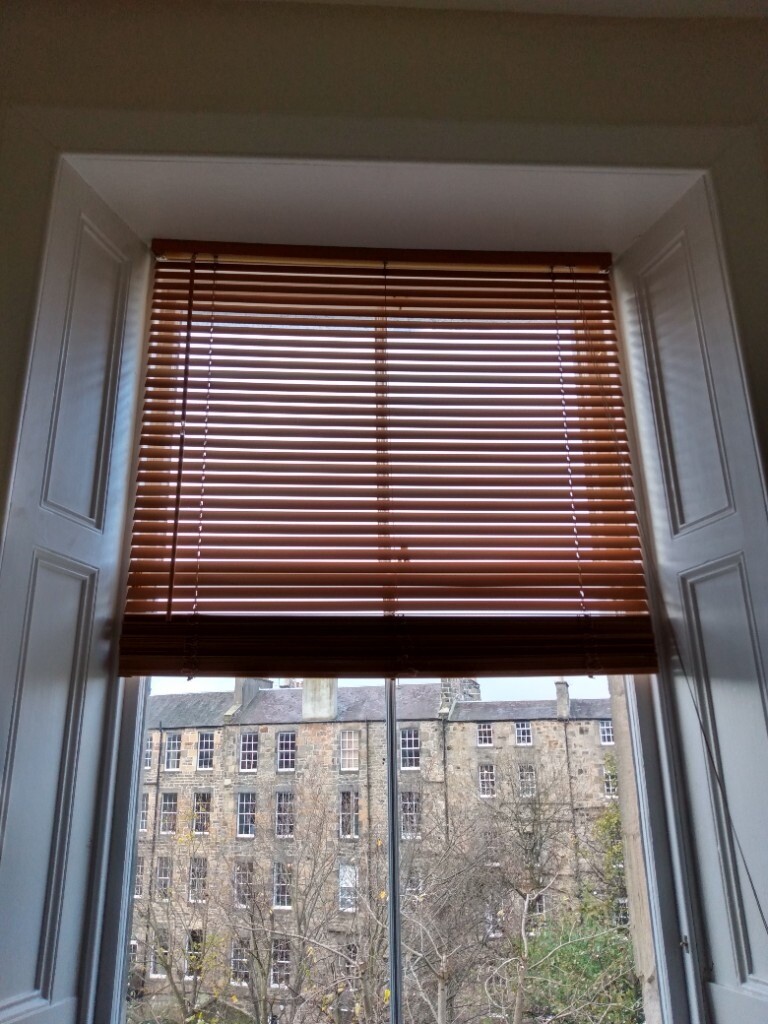 2 x Wooden Slatted Blinds for Large Windows Width 120cm x Drop (Up to) 245cm in Canonmills