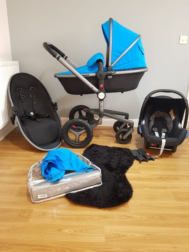 Silver Cross Surf 2 blue pram pushchair travel system 3 in 1 unisex