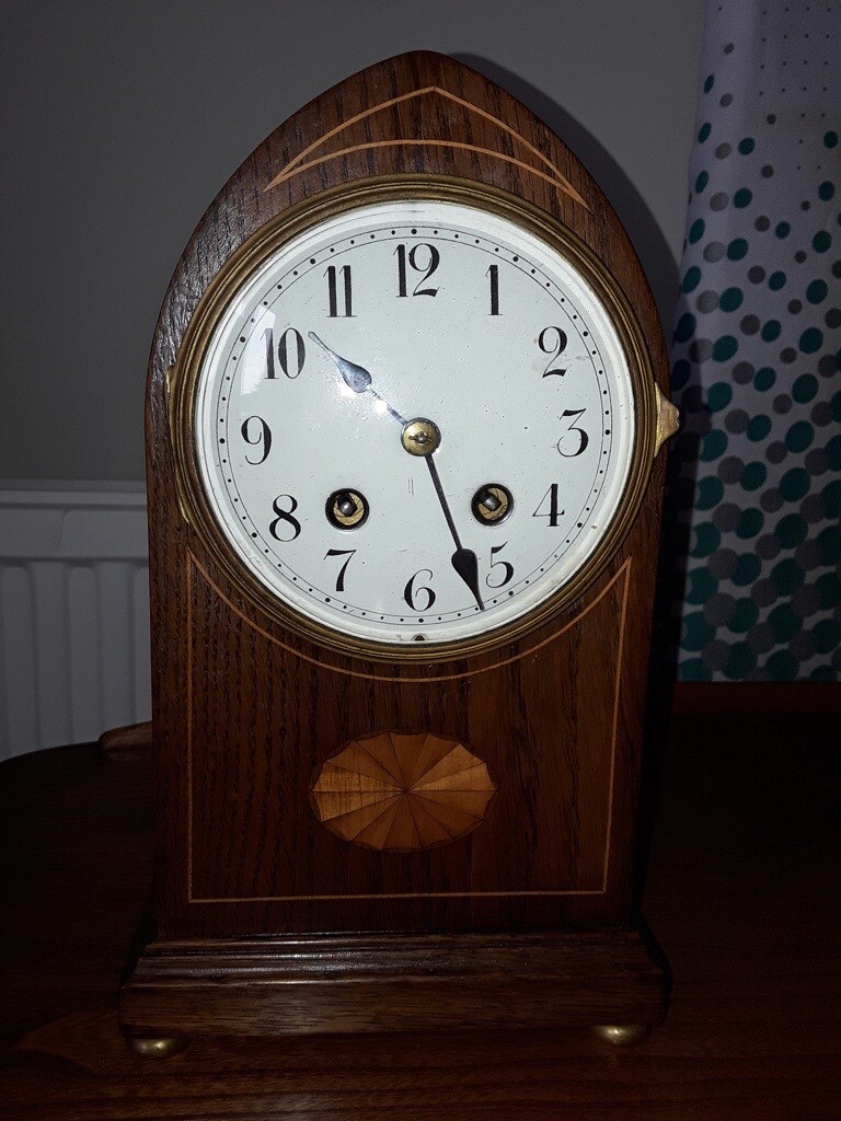 Oak inlaid chiming mantle clock in Silverknowes, Edinburgh Gumtree