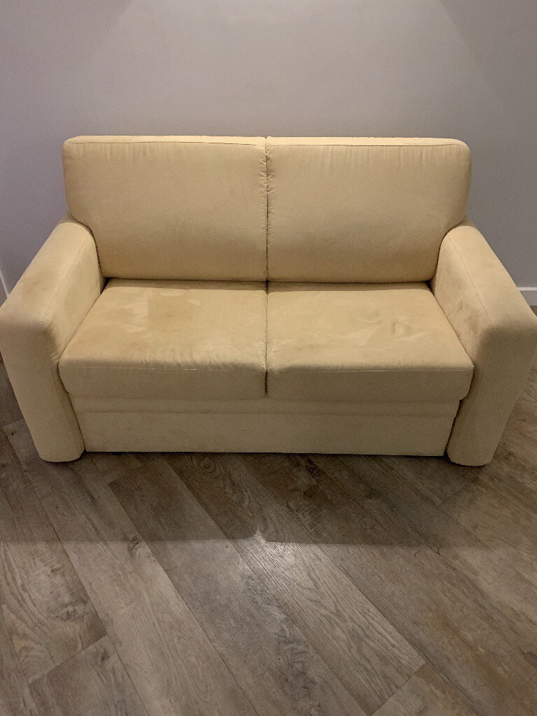 John Lewis 2 seater sofa bed cream Microfibre in Oakham, Rutland