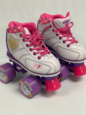 Crazy Skates FLASH WHITE LIGHT-UP ROLLER SKATES J12 Youth