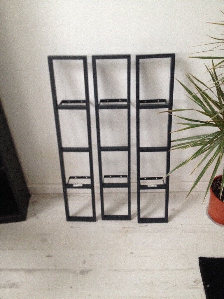 3 X IKEA Lerberg 10035  Metal Wall CD DVD Shelf Storage 