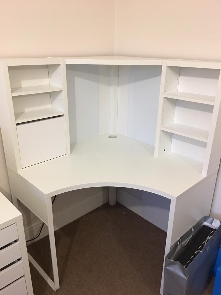 IKEA MICKE white corner desk with white board. in Edgbaston, West Midlands Gumtree