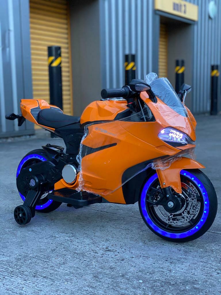 Ducati Style Kids Electric Ride On Motorbike 🟠 12v battery operated NEW