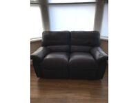 2 Seater Recliner Sofa Brown Leather