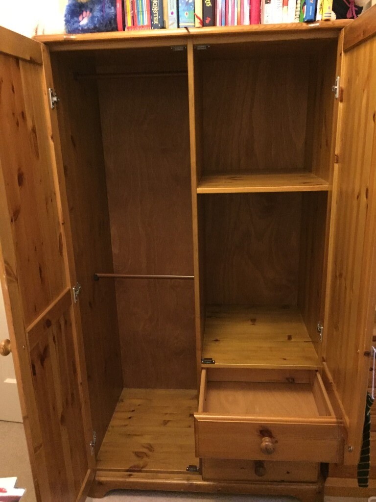 Kids Solid Pine Wardrobe Good Condition In Haddenham
