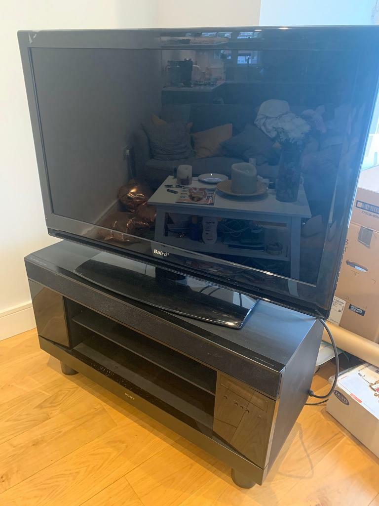 Sony TV stand with built in speakers and Baird TV. in Clapham, London