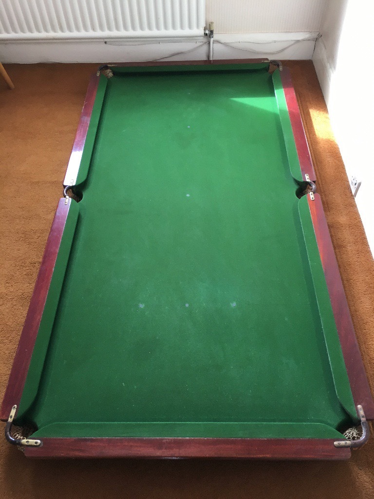 Half size snooker table, no legs, complete with all accessories, balls