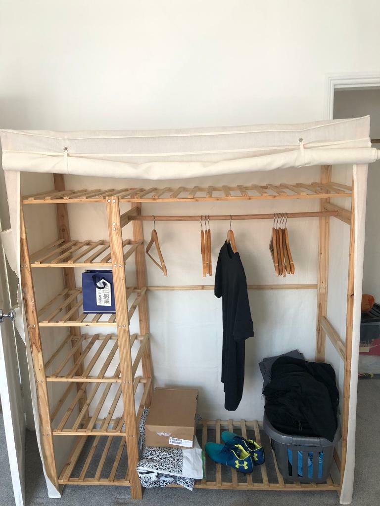 Argos Home Polycotton And Pine Triple Wardrobe Cream In