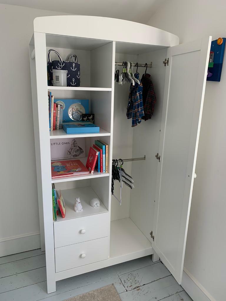 Mothercare Padstow nursery furniture wardrobe, changing table, cot