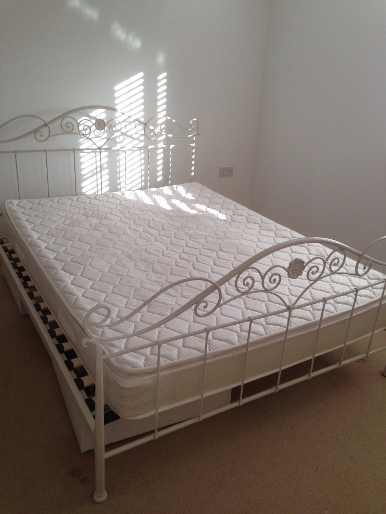 Alice (Laura Ashley) King size bed frame plus mattress in Bridgend