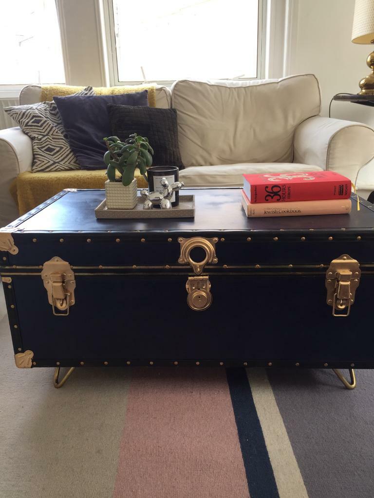 Vintage navy blue trunk coffee table in Fulham, London Gumtree