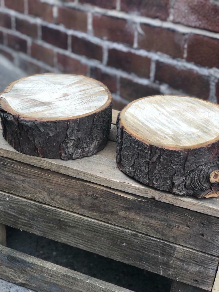 2 Medium Thick Log Slices Wedding Rustic Barn In Rotherham South