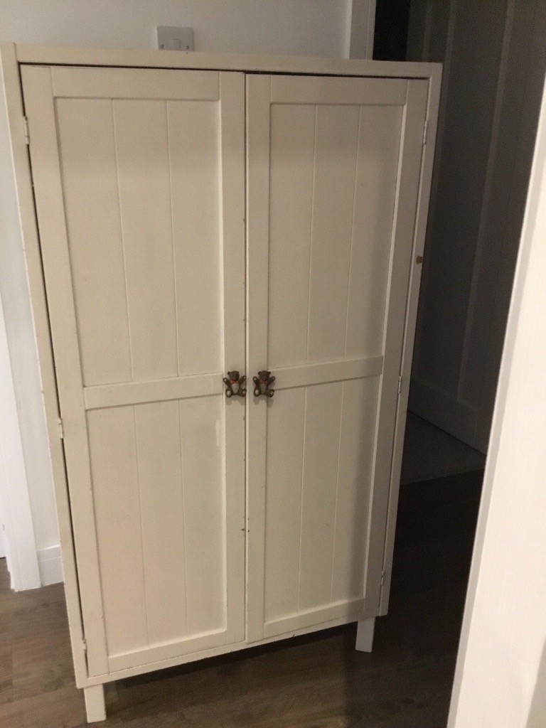 Pine solid wardrobe old ikea design has been painted white in