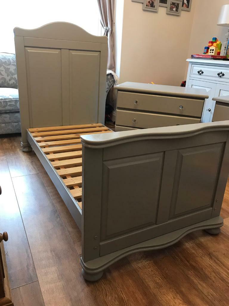 Upcycled Solid Wood Nursery Bedroom Furniture Toddler Bed Chest