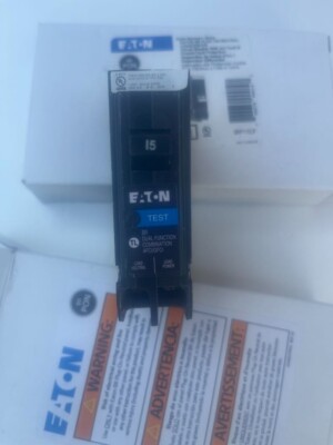 2pk EATON BRP115DF 15 AMP1 POLE 120V ARC FAULT-GROUND FAULT DUAL FUNCTIONTESTED
