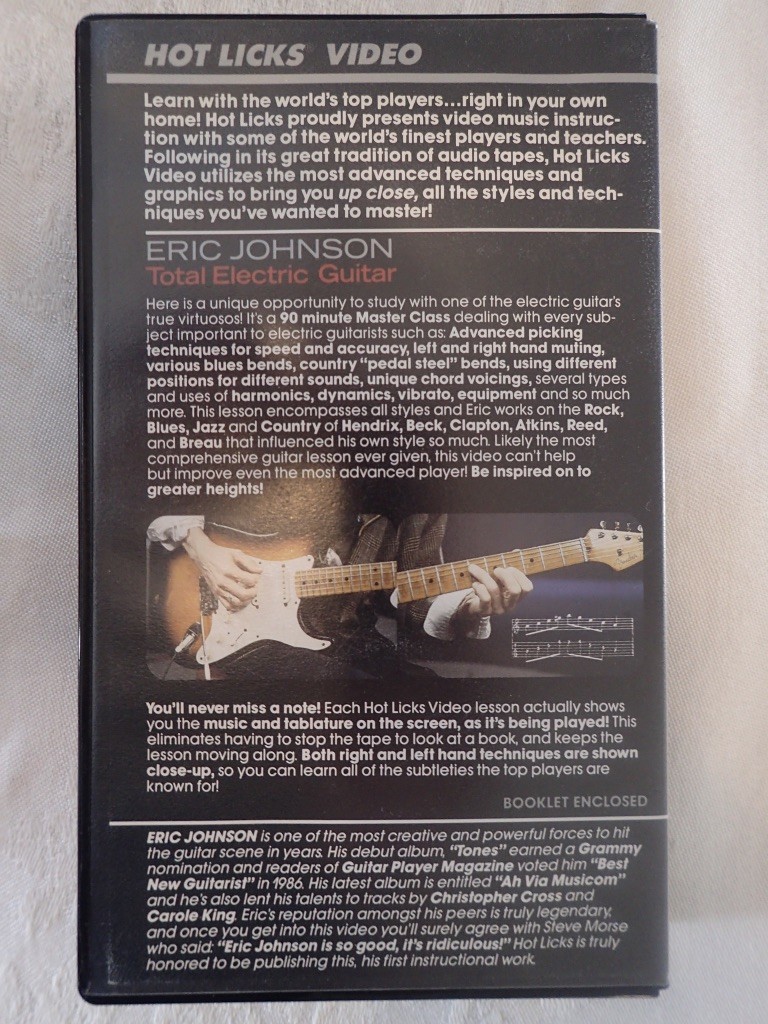 Vintage HOTLICKS VHS Tape Video Lesson ERIC JOHNSON Total Electric Guitar