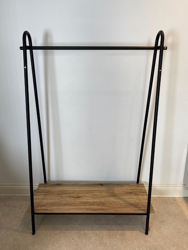 Argos Habitat Turner Clothes Rail with Single Shelf Black / Wood in