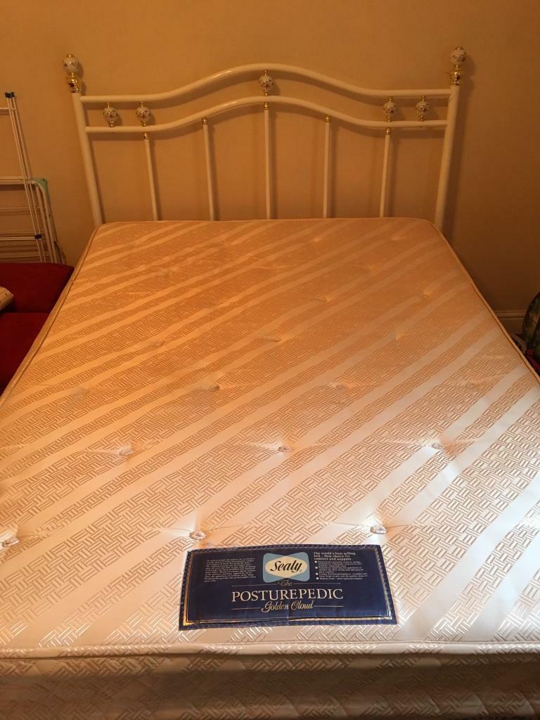 Double 4 Drawer Divan Bed For Sale C W Sealy Posturepedic Mattress
