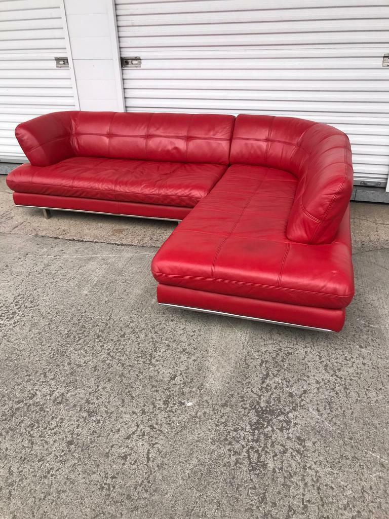 Sofology red Italian leather corner sofa m. No contact delivery