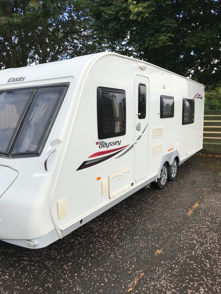 Elddis Odyssey 656 6 berth touring caravan, large bathroom, fixed