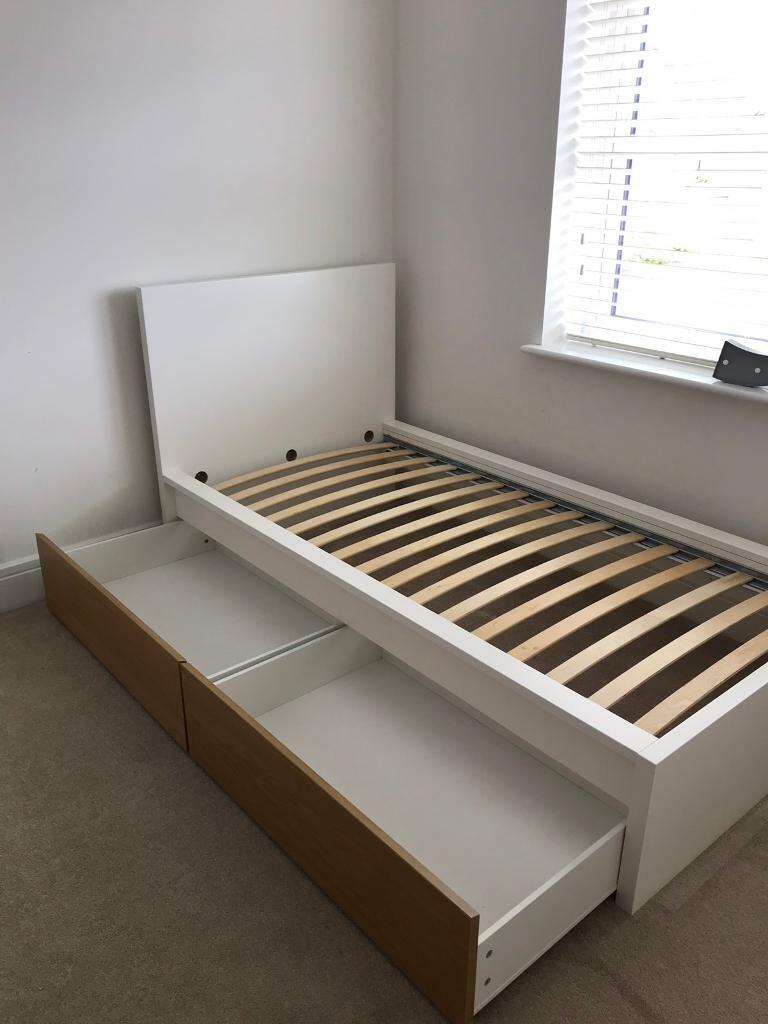 Single White Bed With Storage Drawers In Hamilton South