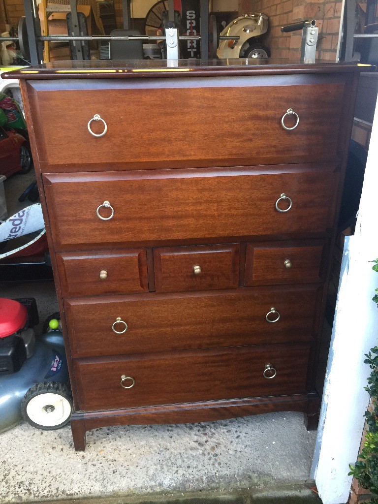 Stag Minstrel Tall Boy Vintage Chest of Drawers in Wollaton