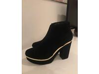 River island size 7 (40) black high heeled boots
